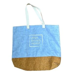 Yoga. Brunch. Repeat Tote Bag  17.5” x 15” x 3”